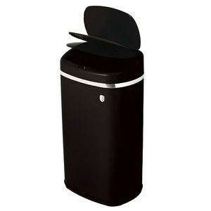 Cos de gunoi cu senzor Berlinger Haus, Matte Black, 39.5x28x67 cm, 58 L, fier, negru imagine