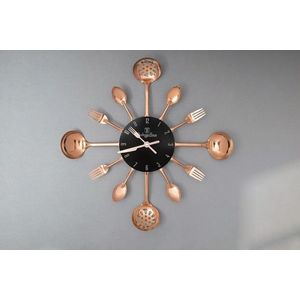 Ceas de perete Berlinger Haus, Black Rose, inox/aluminiu, negru/roz imagine