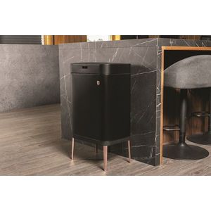 Cos de gunoi cu senzor Berlinger Haus, Black Rose, 42x30x76 cm, 60 L, fier, negru imagine