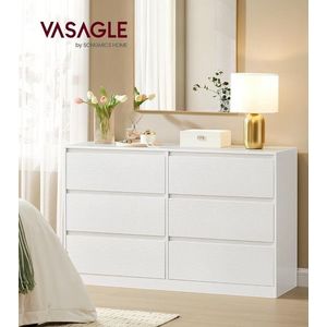 Comoda cu 6 sertare Kailyn, Songmics, 119.4x40x75 cm, PAL/MDF, alb imagine