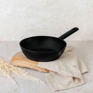 Tigaie adanca Berlinger Haus, Matte Black, 24 cm, 2.3 L, aluminiu forjat, negru imagine