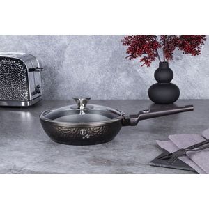 Tigaie adanca cu capac Berlinger Haus, Primal Gloss, 24 cm, 2.3 L, aluminiu forjat, negru imagine