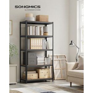 Raft modulat pentru depozitare, Songmics, max 750 kg, 120x60x200 cm, MDF/otel, negru/maro imagine
