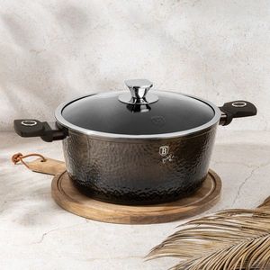 Oala cu capac Berlinger Haus, Primal Gloss, 28 cm, 6.1 L, aluminiu forjat, negru imagine