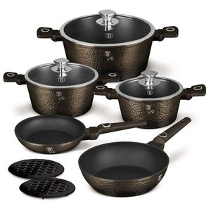 Set pentru gatit Berlinger Haus, Primal Gloss, 10 piese, aluminiu forjat, negru imagine