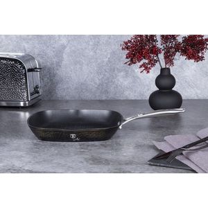 Tigaie grill Berlinger Haus, Shine Basalt, 28 cm, 2.1 L, aluminiu forjat, negru imagine