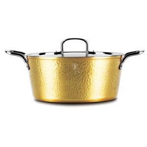 Oala cu capac Berlinger Haus, Hammered Gold, 28 cm, 6.1 L, aluminiu forjat, auriu imagine