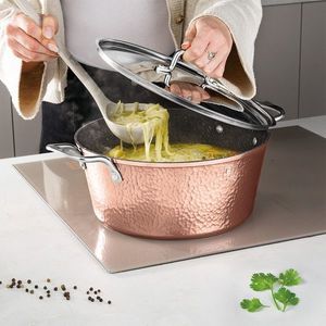 Oala cu capac Berlinger Haus, Hammered Copper, 28 cm, 6.1 L, aluminiu forjat, cupru imagine