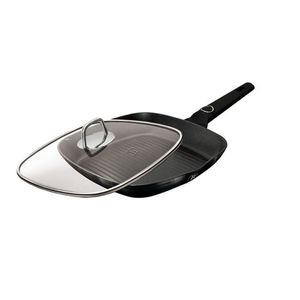 Tigaie grill cu capac Berlinger Haus, Black Vantage, 28 cm, 2.1 L, aluminiu forjat, negru lucios imagine