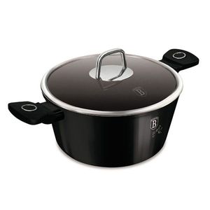 Oala cu capac Berlinger Haus, Black Vantage, 20 cm, 2.5 L, aluminiu forjat, negru lucios imagine