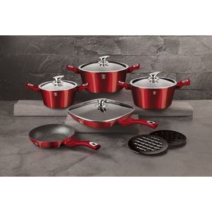 Set pentru gatit Berlinger Haus, Burgundy, 11 piese, aluminiu forjat, rosu imagine
