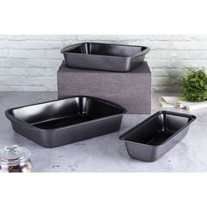 Set 3 tavi pentru copt Berlinger Haus, Carbon Pro, otel carbon, gri inchis imagine