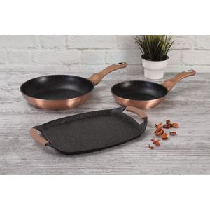 Set 2 tigai si tava Berlinger Haus, Rose Gold, 22 cm / 26 cm / 36x23 cm, aluminiu forjat, roz imagine