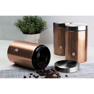 Set 3 recipiente depozitare Berlinger Haus, Rose Gold, 11x17.8 cm, inox, roz/argintiu imagine