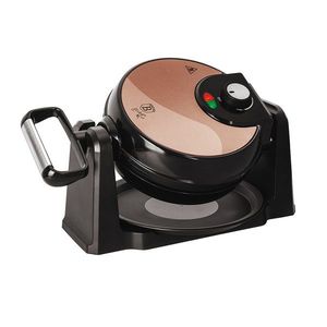 Aparat rotativ pentru vafe cu suport Berlinger Haus, Rose Gold, 1000W, 20.32 cm, roz/negru imagine