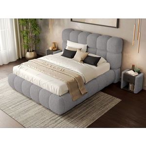 Pat Tapitat Espera tip bubble cu somiera fixa Gri - Rolf 6 160x200 imagine