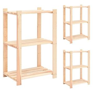 vidaXL Etajeră cu 3 niveluri, 3 buc., 60x38x90 cm, pin masiv, 150 kg imagine