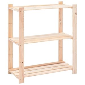 vidaXL Raft depozitare 3 niveluri, 80x38x90cm, lemn masiv pin, 150kg imagine