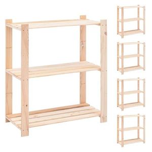 vidaXL Etajere cu 3 niveluri, 5 buc., 80x38x90 cm, pin masiv, 150 kg imagine