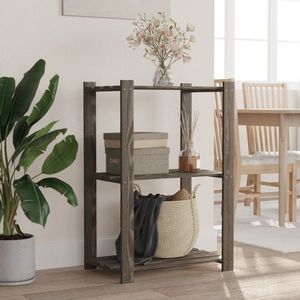 vidaXL Suport de depozitare 3 niveluri gri 60x38x90 cm lemn masiv pin imagine