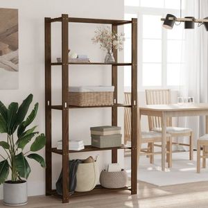 vidaXL Suport depozitare 5 niveluri maro 80x38x170 cm lemn masiv pin imagine