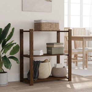 vidaXL Suport depozitare 3 niveluri, maro, 80x38x90 cm, lemn masiv pin imagine