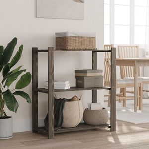 vidaXL Suport de depozitare 3 niveluri gri 80x38x90 cm lemn masiv pin imagine