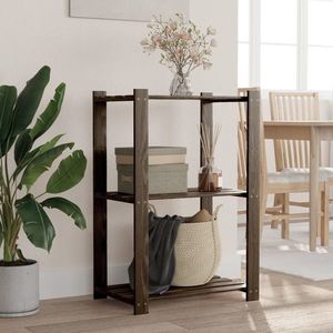 vidaXL Suport depozitare 3 niveluri, negru, 60x38x90cm, lemn masiv pin imagine