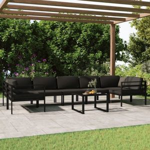 vidaXL Set mobilier de grădină cu perne, 8 piese, antracit, aluminiu imagine