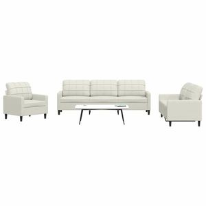 vidaXL Set de canapele cu perne, 4 piese, crem, catifea imagine