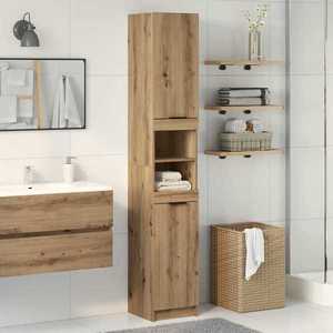vidaXL Dulap de baie, stejar artizanal, 32x34x188, 5 cm, lemn prelucrat imagine