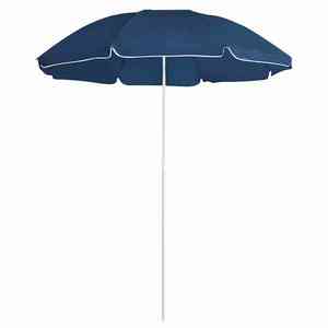 vidaXL Umbrelă de soare de grădină, stâlp din oțel, albastru, 180 cm imagine