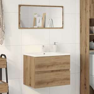 vidaXL Dulap pentru baie stejar artizanal 60x38, 5x45 cm lemn prelucrat imagine