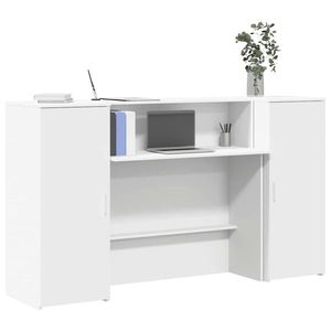 vidaXL Birou de recepție, alb, 180x50x103, 5 cm, lemn stratificat imagine