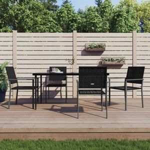 vidaXL Set mobilier de grădină, 5 piese, poliratan și oțel imagine