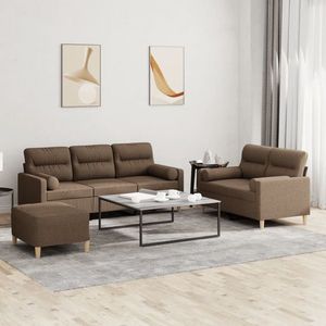 vidaXL Set canapea perne/perne decorative, 3 piese, maro, textil imagine