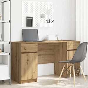 vidaXL Birou cu sertar stejar artizanal 140 x 49 x 76 cm Lemn compozit imagine