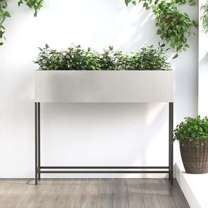 vidaXL Ghiveci ridicat pentru grădină Argintiu 100 x 26 x 82 cm imagine