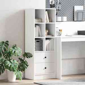 vidaXL Bufet cu sertar Alb 45, 5 x 34 x 127 cm imagine