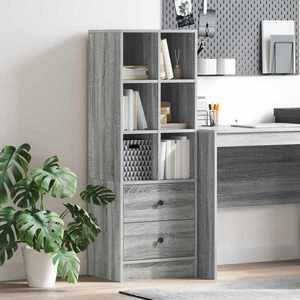 vidaXL Bufet cu sertar Gri Sonoma 45, 5 x 34 x 127 cm imagine