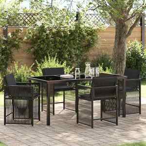 vidaXL Set de masă pentru grădină 5 pcs Negru poliratan imagine