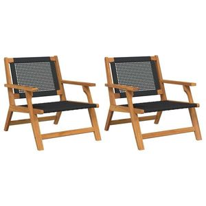 vidaXL Mobilier de grădină 2 pcs Negru 67 x 78 x 73 cm imagine