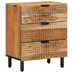 vidaXL Dulap de noapte Maro 50 x 33 x 62 cm Lemn masiv de acacia imagine