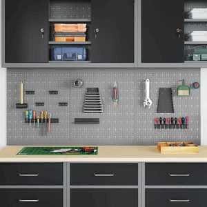 vidaXL Panou de Perete pentru Unelte 3 pcs Gri 150 x 1 x 60 cm imagine
