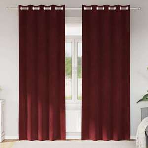 vidaXL Perdele opace 2 pcs Roșu Vin 140 x 260 cm Catifea imagine