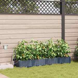 vidaXL Vază pentru Grădină 4 pcs Gri 160 x 40 x 22 cm Plastic imagine