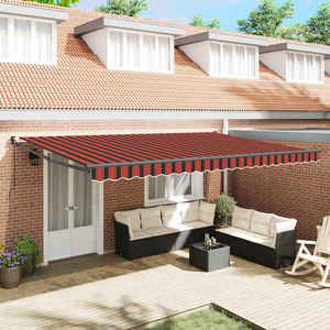 vidaXL Copertină Manual Portocalie și maro 500 x 300 x 165 cm imagine