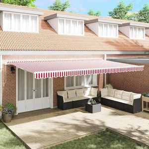 vidaXL Cortina Retractabilă Manual Roșu și Alb 600 × 300 cm imagine