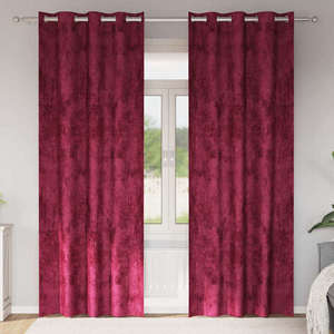 vidaXL Cortine din catifea 2 pcs Roșu Vin 260 x 140 cm Catifea imagine