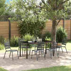 vidaXL Set de masă pentru grădină 7 pcs Antracit imagine